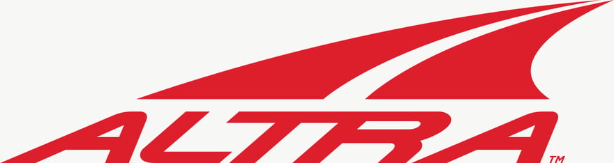 ALTRA 品牌標誌：紅色的 ALTRA 字樣，上方是一道向右上揚起的紅色弧形線條。
