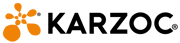 KARZOC corporate identity: an orange flower-shaped logo beside black KARZOC lettering