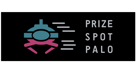 PRIZE SPOT PALO brand identity graphic with a claw-machine claw motif