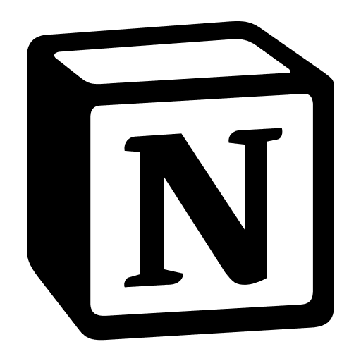Notion 的黑白 N 字立方體 Logo，用來辨認剪貼簿研究案例的產品。